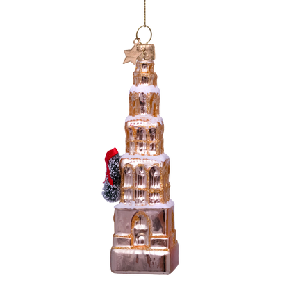 Ornament glass gold Martinitoren Groningen H12.5cm#
