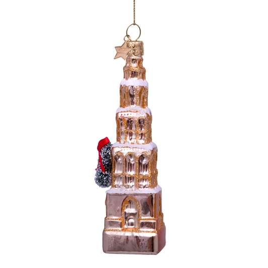 Ornament glass gold Martinitoren Groningen H12.5cm#