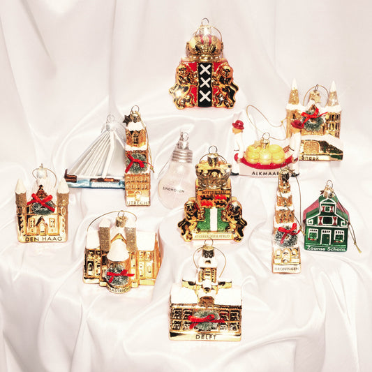 Ornament glass gold Martinitoren Groningen H12.5cm#