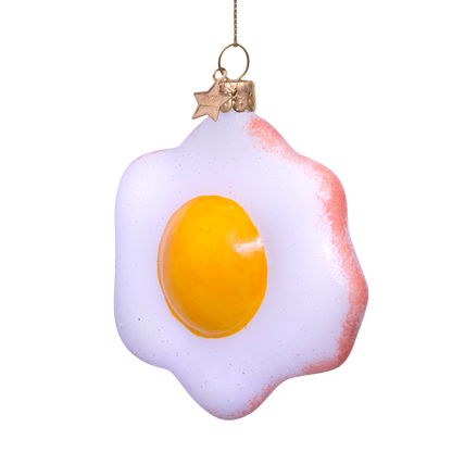 Dekoratives Spiegelei aus Glas, Höhe 10 cm