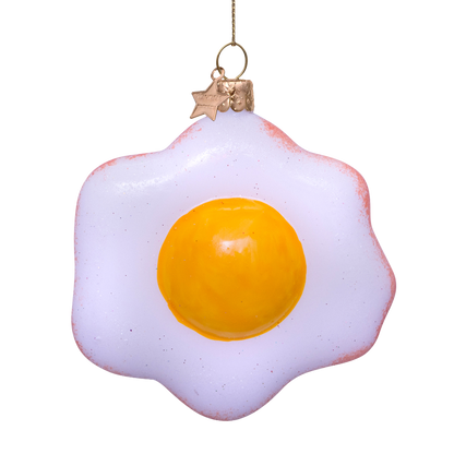 Dekoratives Spiegelei aus Glas, Höhe 10 cm