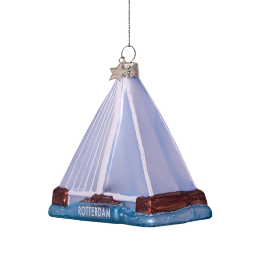 Ornament glass Erasmusbrug Rotterdam H8.5cm