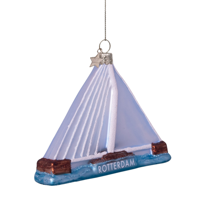 Ornament glass Erasmusbrug Rotterdam H8.5cm