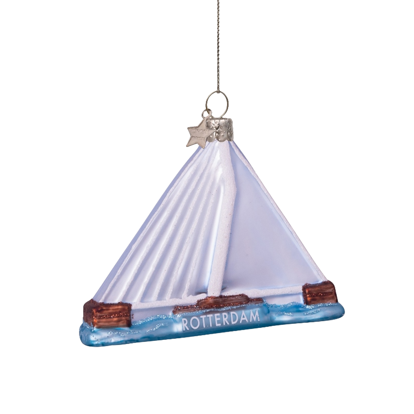 Ornament glass Erasmusbrug Rotterdam H8.5cm