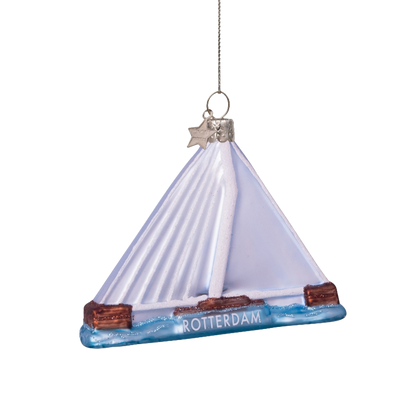 Ornament glass Erasmusbrug Rotterdam H8.5cm