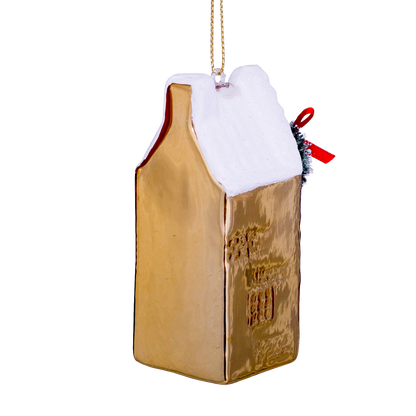 Ornament glass gold canal house H8.5cm