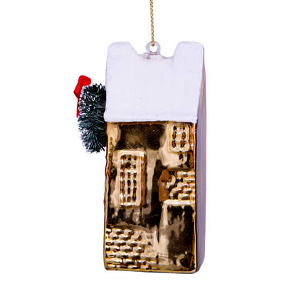 Ornament glass gold canal house H8.5cm