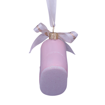 Ornament glass pink baby's first Christmas shoe H6cm