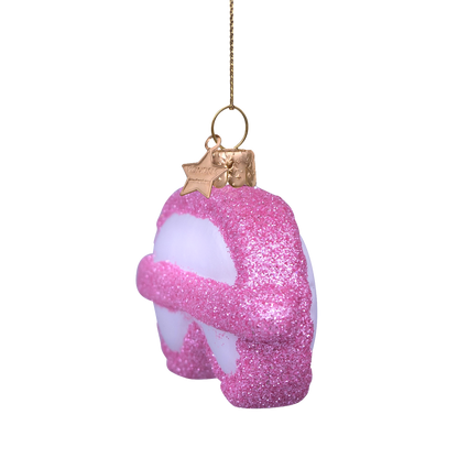 Ornament glass soft pink sleeping bride mask H4.5cm#