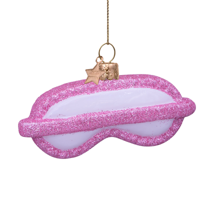 Ornament glass soft pink sleeping bride mask H4.5cm#