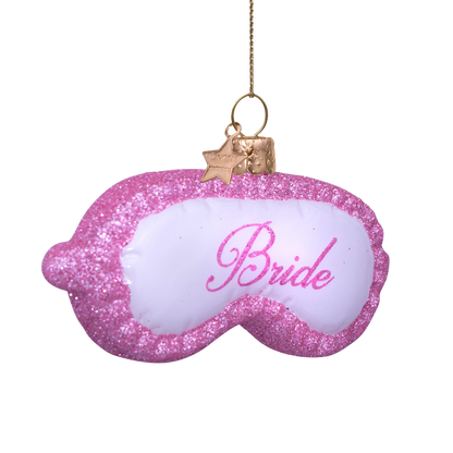 Ornament glass soft pink sleeping bride mask H4.5cm#