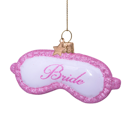 Ornament glass soft pink sleeping bride mask H4.5cm#