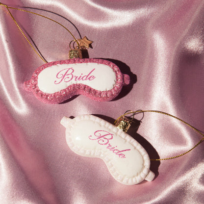 Ornament glass soft pink sleeping bride mask H4.5cm#
