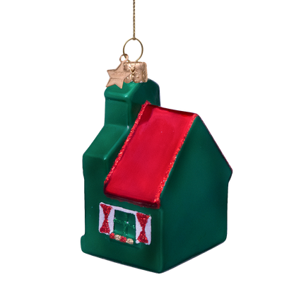 Ornament glass green Zaanse Schans H8cm