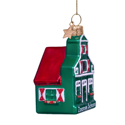 Ornament glass green Zaanse Schans H8cm