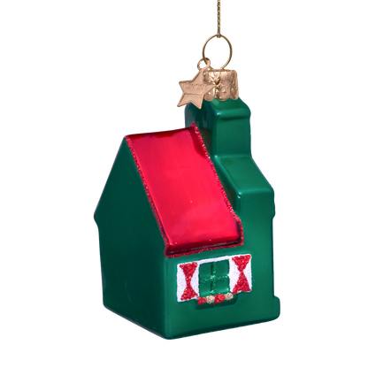 Ornament glass green Zaanse Schans H8cm