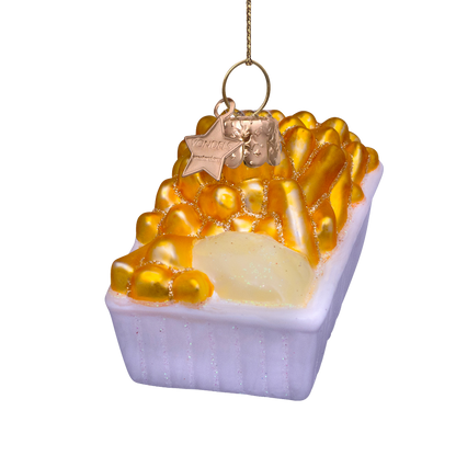 Ornament glass basket fries w/mayonnaise H6cm
