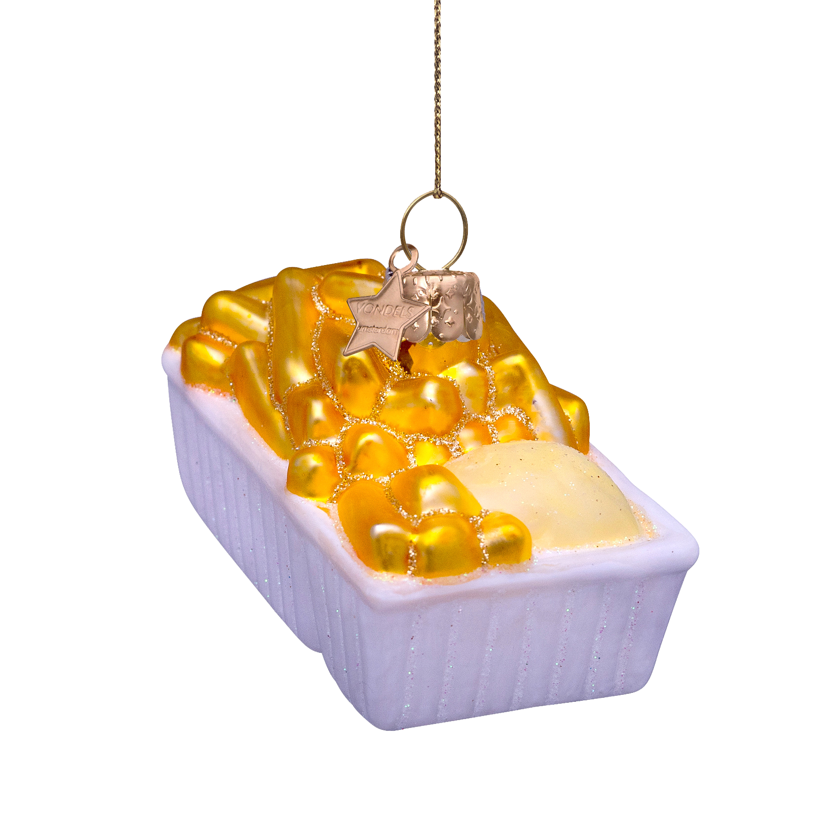 Ornament glass basket fries w/mayonnaise H6cm