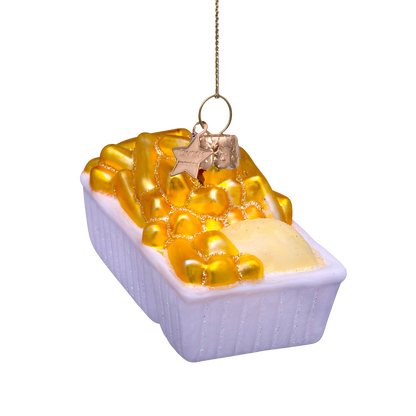 Ornament glass basket fries w/mayonnaise H6cm