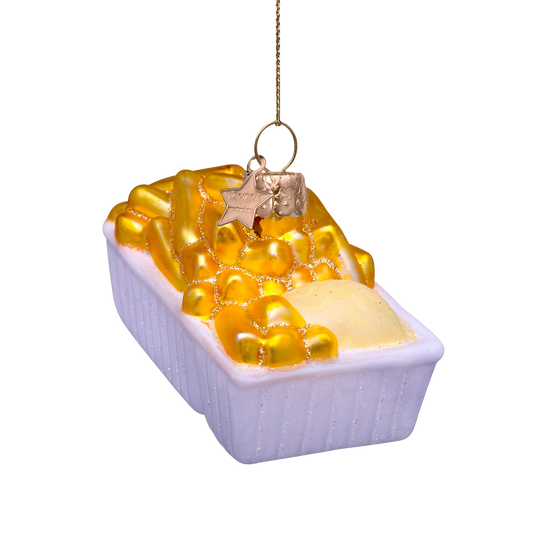 Ornament glass basket fries w/mayonnaise H6cm