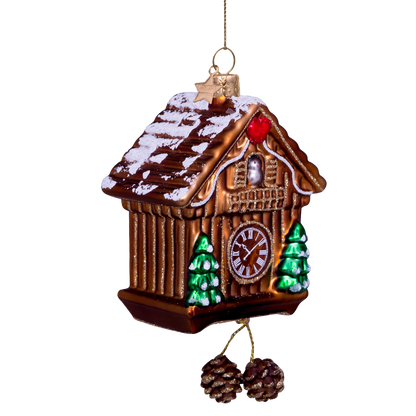 Dekorative braune Glas-Kuckucksuhr, Höhe 12 cm