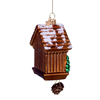 Dekorative braune Glas-Kuckucksuhr, Höhe 12 cm