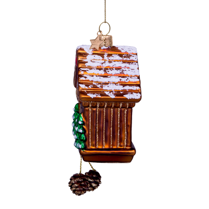 Dekorative braune Glas-Kuckucksuhr, Höhe 12 cm