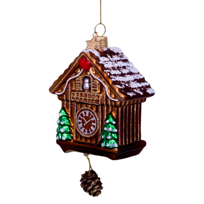 Dekorative braune Glas-Kuckucksuhr, Höhe 12 cm