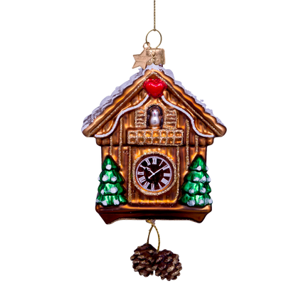 Dekorative braune Glas-Kuckucksuhr, Höhe 12 cm