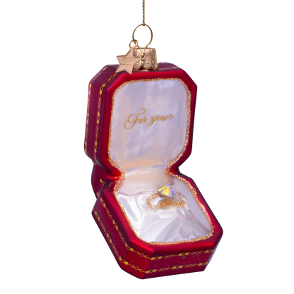 Ornamentglas rot für Ihre Ringbox H7,5cm#