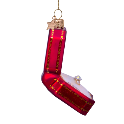 Ornamentglas rot für Ihre Ringbox H7,5cm#