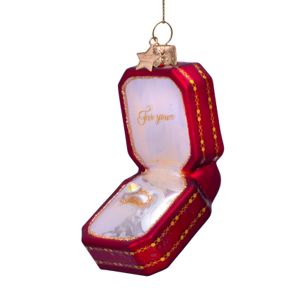 Ornamentglas rot für Ihre Ringbox H7,5cm#
