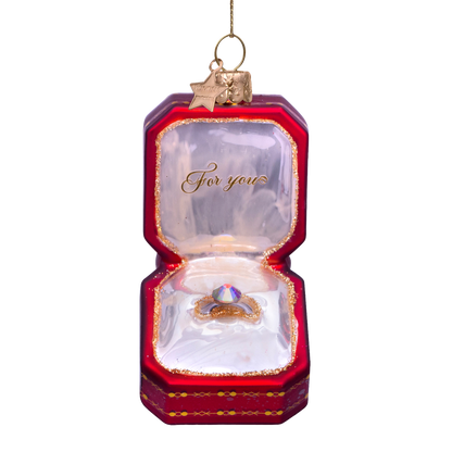 Ornamentglas rot für Ihre Ringbox H7,5cm#