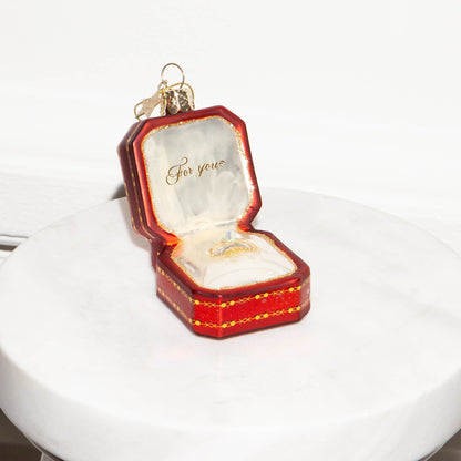 Ornamentglas rot für Ihre Ringbox H7,5cm#