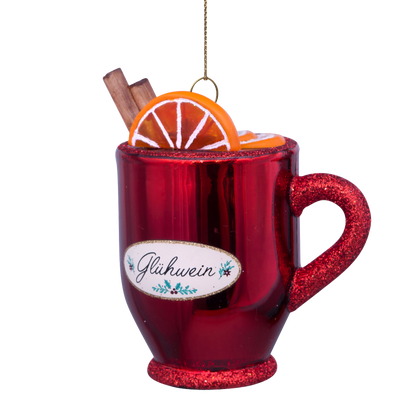 Ornament glass glühwein H8.5cm