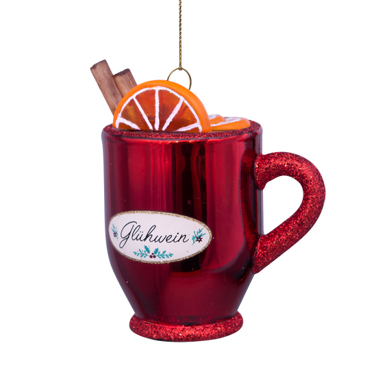 Ornament glass glühwein H8.5cm