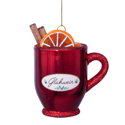 Ornament glass glühwein H8.5cm