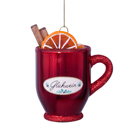 Ornament glass glühwein H8.5cm