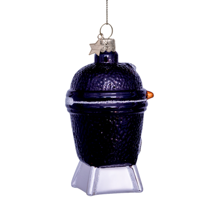 Ornament glass black egg BBQ H10cm