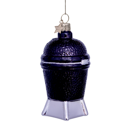 Ornament glass black egg BBQ H10cm