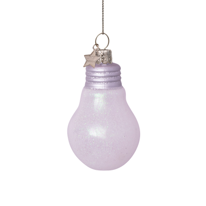 Ornament glass lamp glitter w/text Eindhoven H8cm