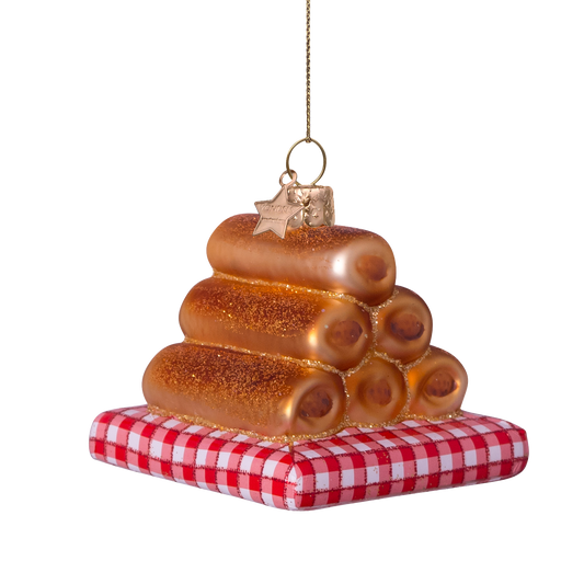 Ornamentglas Worstenbroodjes H6cm