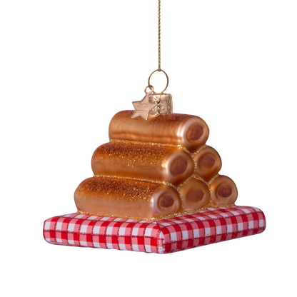 Ornamentglas Worstenbroodjes H6cm