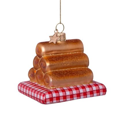 Ornamentglas Worstenbroodjes H6cm