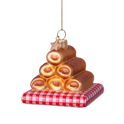 Ornamentglas Worstenbroodjes H6cm