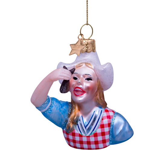 Ornament glass haring meisje H7cm