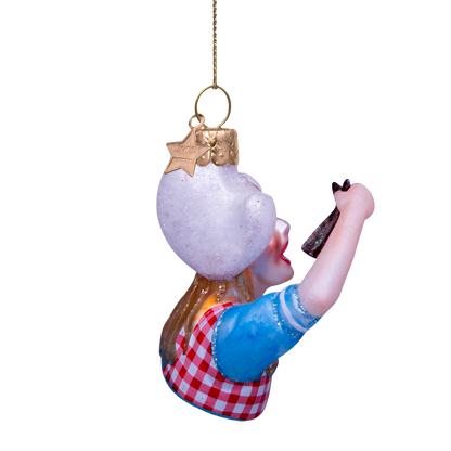 Ornament glass haring meisje H7cm