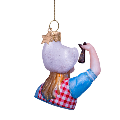 Ornament glass haring meisje H7cm