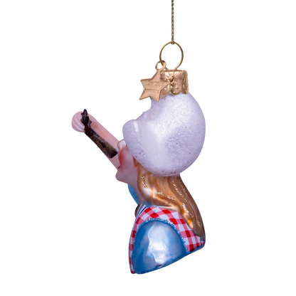 Ornament glass haring meisje H7cm