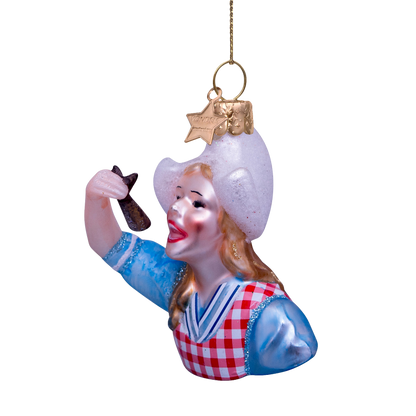 Ornament glass haring meisje H7cm